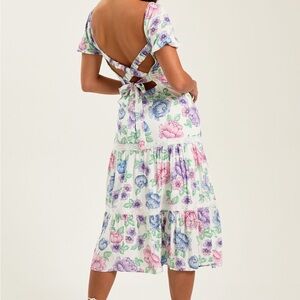 NWT Altar’s State size M Becca Floral Midi Open-Back Dress